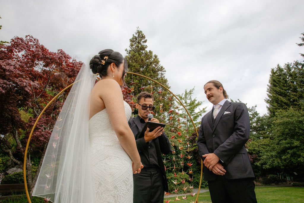 The bride during the vows